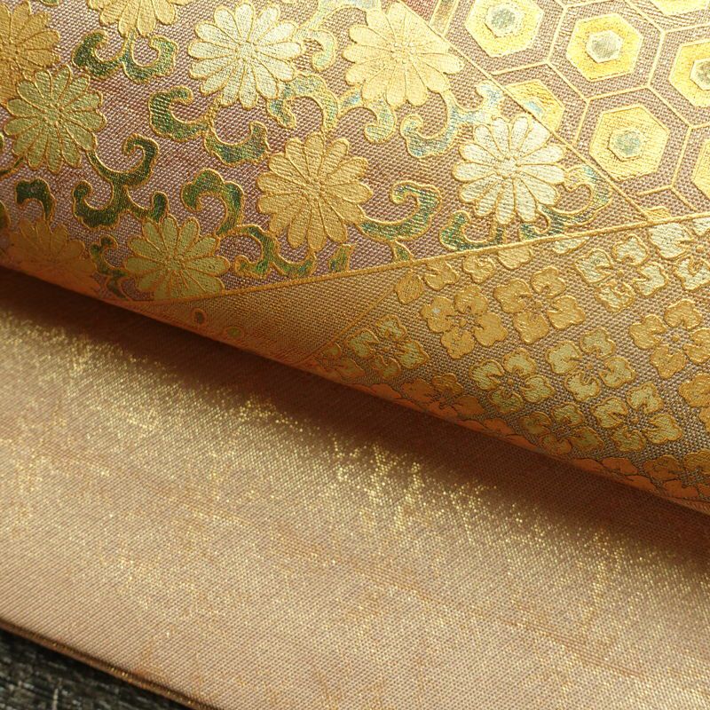 袋帯 太鼓柄 フォーマル用 正絹 古典柄 箔 金彩 帯 ピンク_画像8