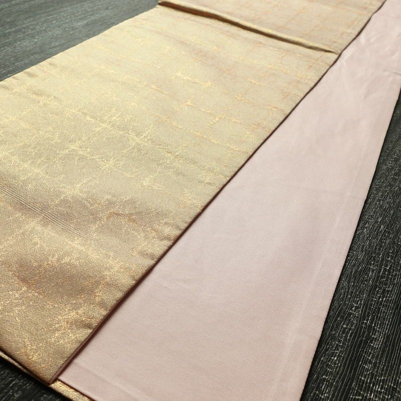 袋帯 太鼓柄 フォーマル用 正絹 古典柄 箔 金彩 帯 ピンク_画像9