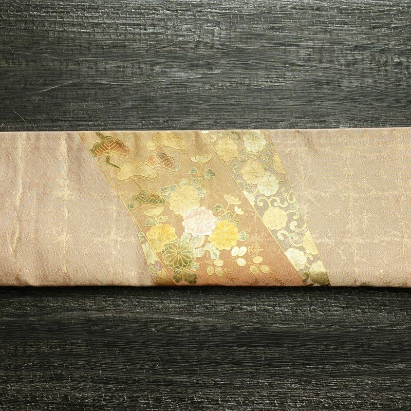 袋帯 太鼓柄 フォーマル用 正絹 古典柄 箔 金彩 帯 ピンク_画像18