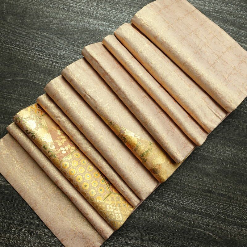 袋帯 太鼓柄 フォーマル用 正絹 古典柄 箔 金彩 帯 ピンク_画像20