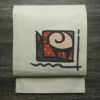 袋帯 太鼓柄 一般用 正絹 幾何学柄・抽象柄 刺繍 帯 グレー_画像1