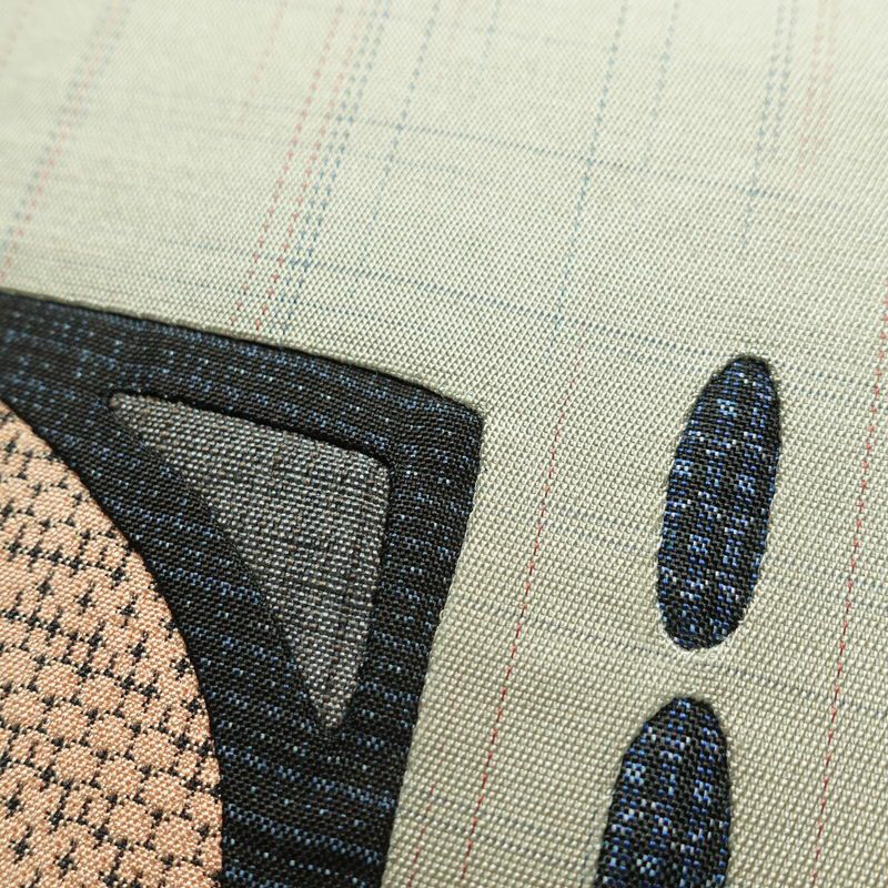 袋帯 太鼓柄 一般用 正絹 幾何学柄・抽象柄 刺繍 帯 グレー_画像7