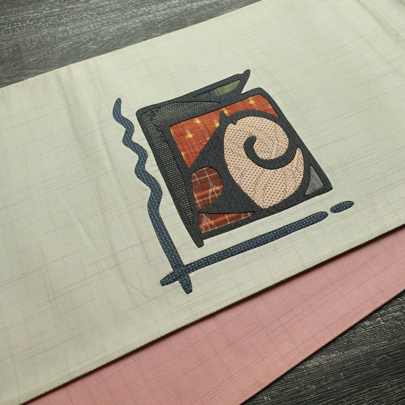 袋帯 太鼓柄 一般用 正絹 幾何学柄・抽象柄 刺繍 帯 グレー_画像12