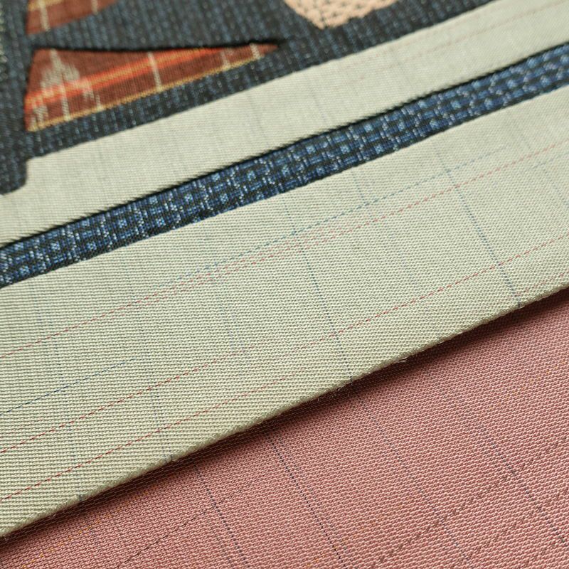 袋帯 太鼓柄 一般用 正絹 幾何学柄・抽象柄 刺繍 帯 グレー_画像13