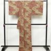 小紋 美品 しつけ糸付き 総柄 ポリエステル 古典柄 袷仕立て 身丈175.5cm 裄丈72cm 着物 小豆・エンジ_画像2