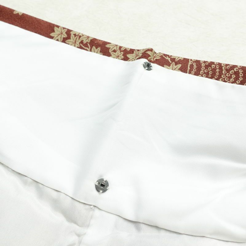 小紋 美品 しつけ糸付き 総柄 ポリエステル 古典柄 袷仕立て 身丈175.5cm 裄丈72cm 着物 小豆・エンジ_画像18