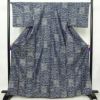 紬 正絹 幾何学柄・抽象柄 袷仕立て 身丈166cm 裄丈66cm 着物 青・紺_画像1