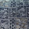 紬 正絹 幾何学柄・抽象柄 袷仕立て 身丈166cm 裄丈66cm 着物 青・紺_画像6