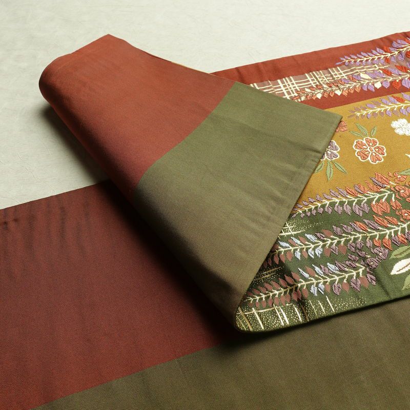 袋帯 六通柄 良品 フォーマル用 正絹 古典柄 箔 金糸 帯_画像9