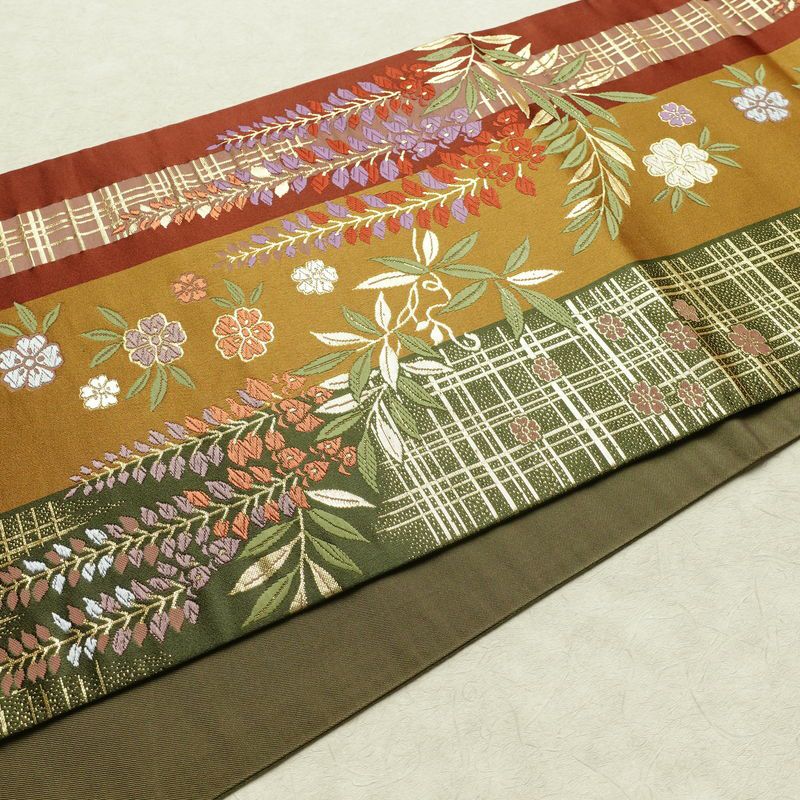 袋帯 六通柄 良品 フォーマル用 正絹 古典柄 箔 金糸 帯_画像11