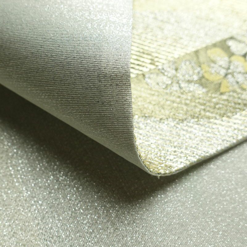 袋帯 未仕立て 六通柄 良品 フォーマル用 正絹 縞柄・線柄 箔 金糸 帯 金・銀_画像10