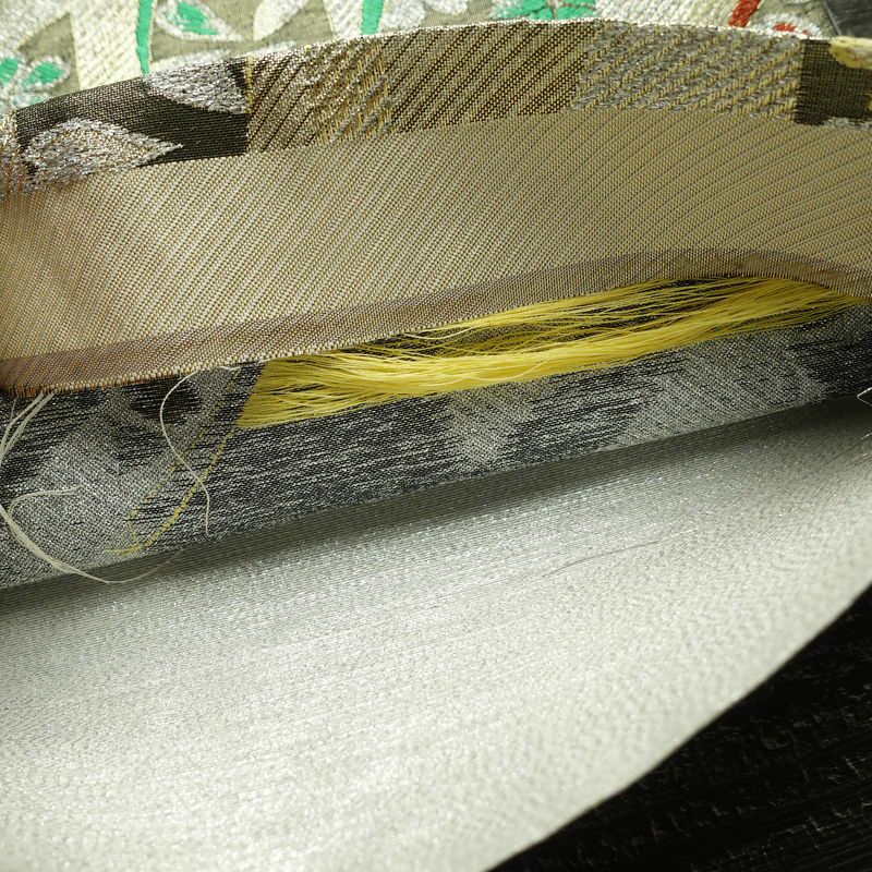 袋帯 未仕立て 六通柄 良品 フォーマル用 正絹 縞柄・線柄 箔 金糸 帯 金・銀_画像21