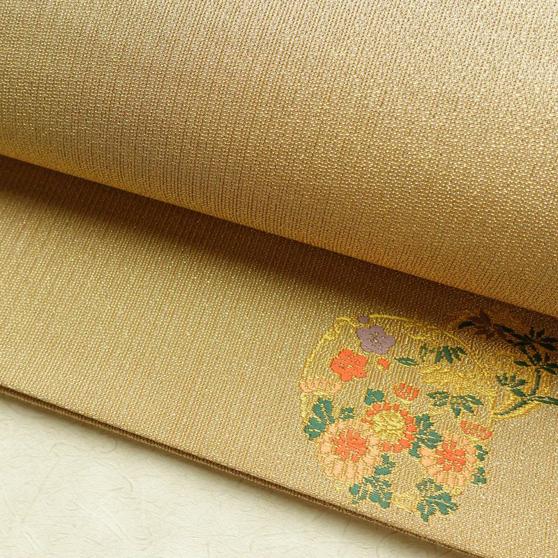 袋帯 六通柄 美品 フォーマル用 正絹 花柄 金糸 帯 金・銀_画像6