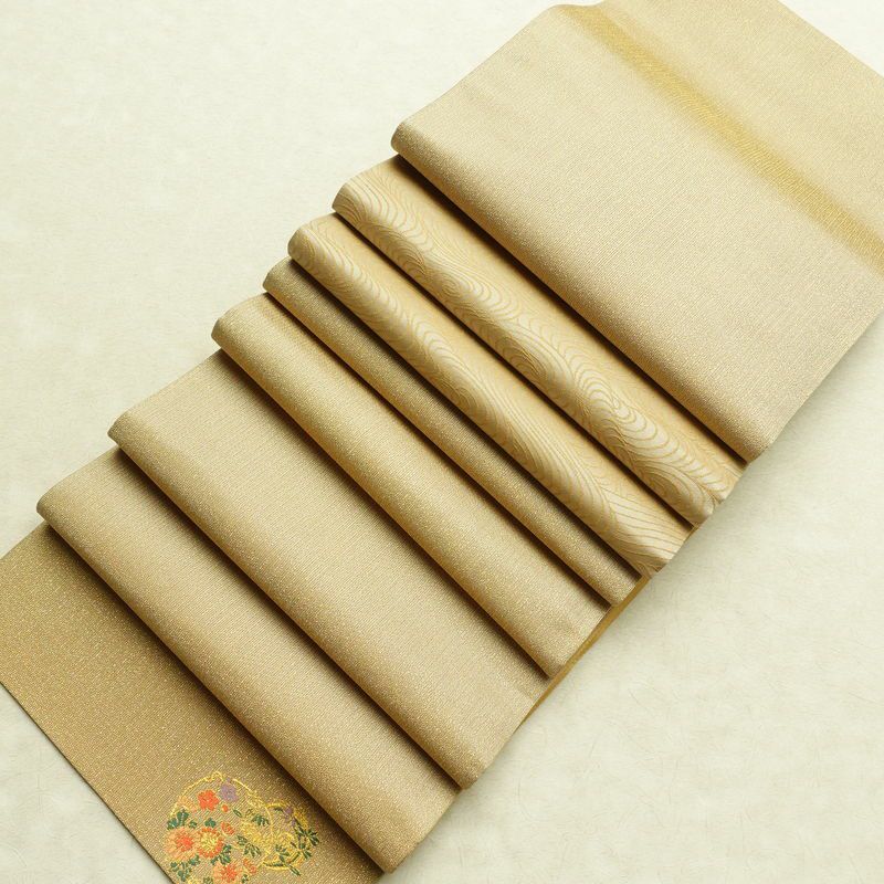 袋帯 六通柄 美品 フォーマル用 正絹 花柄 金糸 帯 金・銀_画像20