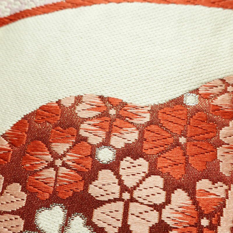 袋帯 全通柄 フォーマル用 正絹 古典柄 箔 金糸 扇子 帯 ベージュ_画像4