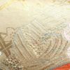 袋帯 全通柄 フォーマル用 正絹 古典柄 箔 金糸 扇子 帯 ベージュ_画像6