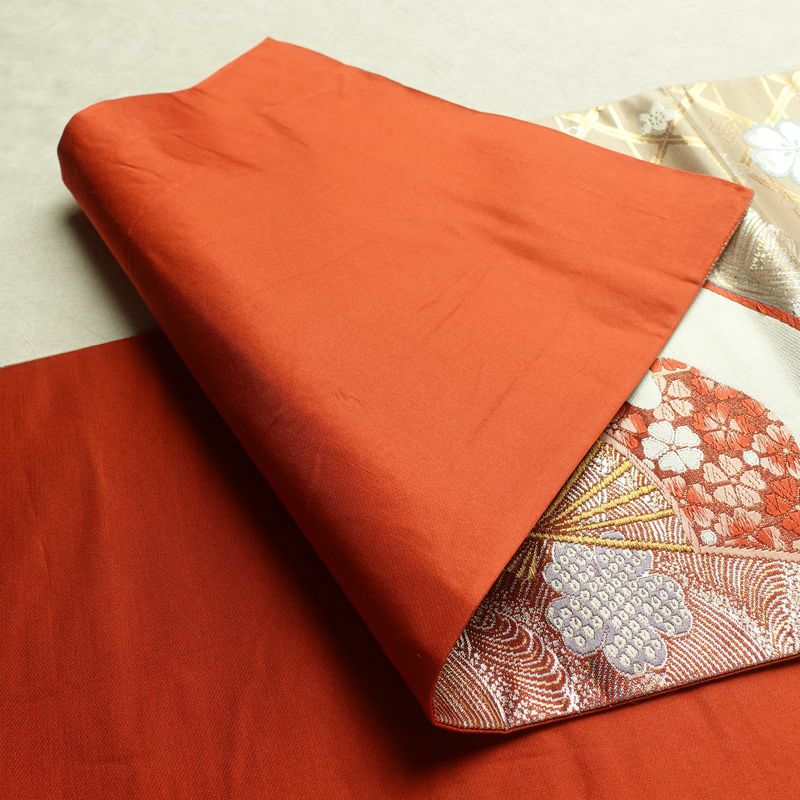 袋帯 全通柄 フォーマル用 正絹 古典柄 箔 金糸 扇子 帯 ベージュ_画像9