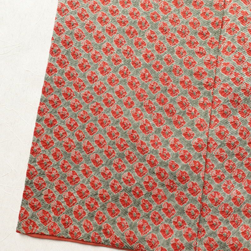 小紋 良品 絞り 総絞り 正絹 古典柄 袷仕立て 身丈164cm 裄丈67.5cm 一部しつけ糸付き 着物 緑・うぐいす色_画像12