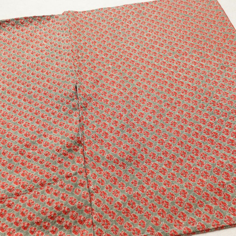 小紋 良品 絞り 総絞り 正絹 古典柄 袷仕立て 身丈164cm 裄丈67.5cm 一部しつけ糸付き 着物 緑・うぐいす色_画像13