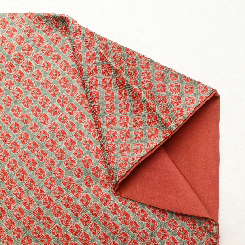 小紋 良品 絞り 総絞り 正絹 古典柄 袷仕立て 身丈164cm 裄丈67.5cm 一部しつけ糸付き 着物 緑・うぐいす色_画像14