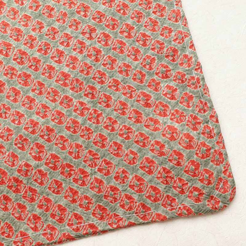 小紋 良品 絞り 総絞り 正絹 古典柄 袷仕立て 身丈164cm 裄丈67.5cm 一部しつけ糸付き 着物 緑・うぐいす色_画像15