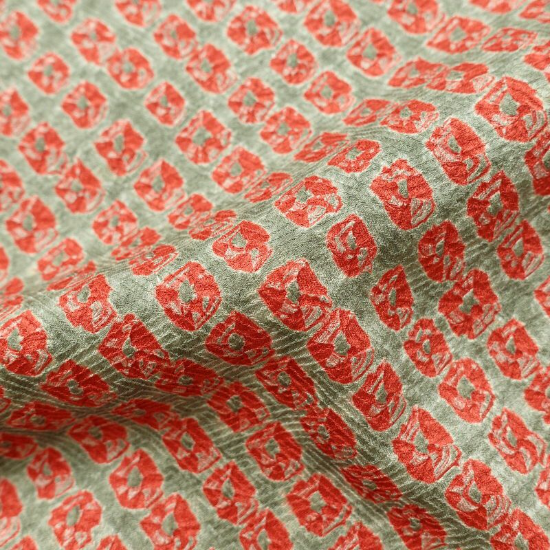 小紋 良品 絞り 総絞り 正絹 古典柄 袷仕立て 身丈164cm 裄丈67.5cm 一部しつけ糸付き 着物 緑・うぐいす色_画像21