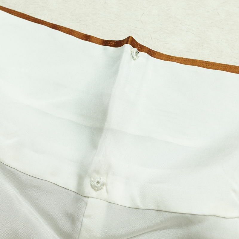 付け下げ 良品 正絹 袷仕立て 身丈158.5cm 裄丈66cm 箔 金彩 着物 黄・黄土色_画像19