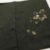 付け下げ 落款入り 正絹 木の葉・植物柄 袷仕立て 身丈157cm 裄丈67cm 箔 刺繍 金彩 フォーマル 着物 緑・うぐいす色_画像13