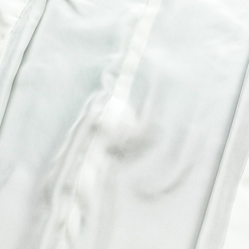 付け下げ 落款入り 正絹 木の葉・植物柄 袷仕立て 身丈157cm 裄丈67cm 箔 刺繍 金彩 フォーマル 着物 緑・うぐいす色_画像18