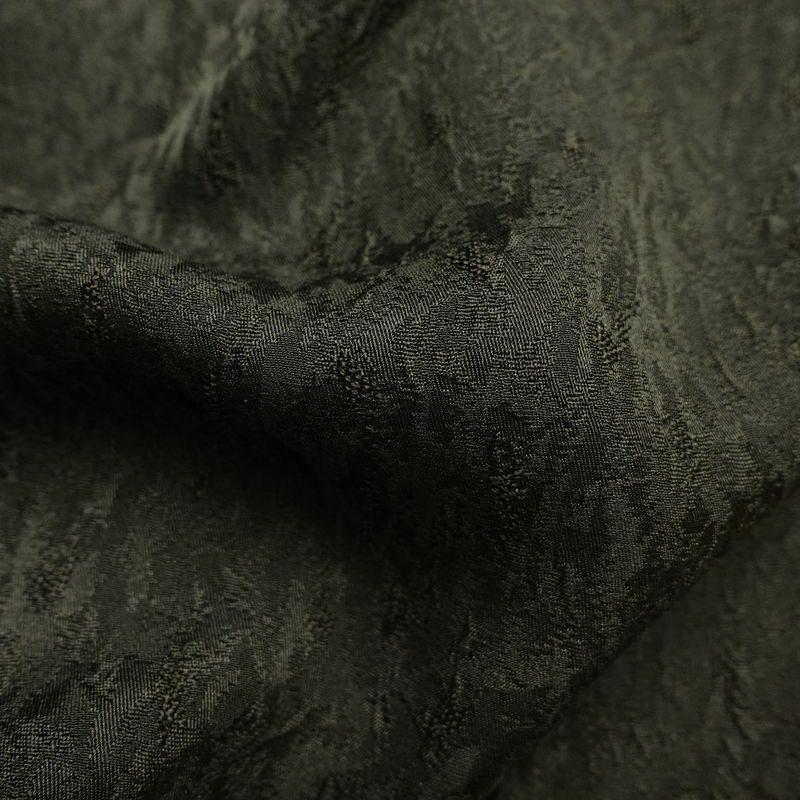 付け下げ 落款入り 正絹 木の葉・植物柄 袷仕立て 身丈157cm 裄丈67cm 箔 刺繍 金彩 フォーマル 着物 緑・うぐいす色_画像21