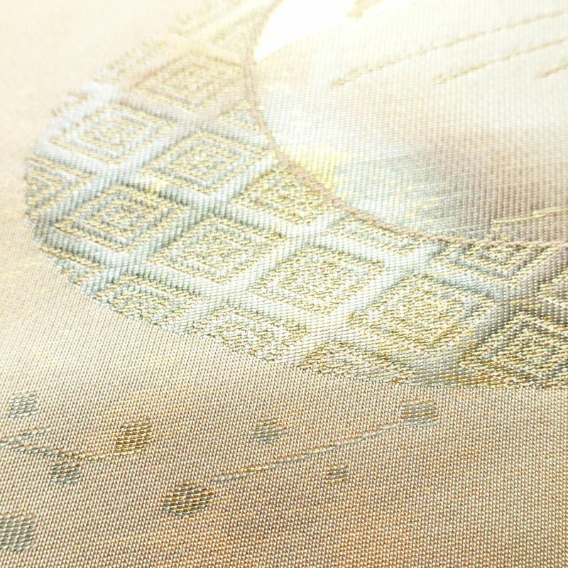 名古屋帯 六通柄 良品 正絹 古典柄 名古屋仕立て 箔 帯 ピンク_画像6