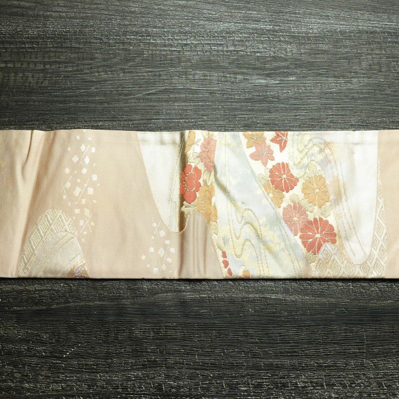 名古屋帯 六通柄 良品 正絹 古典柄 名古屋仕立て 箔 帯 ピンク_画像14