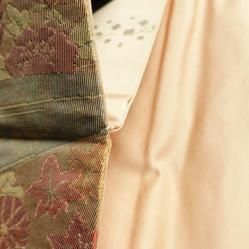名古屋帯 六通柄 良品 正絹 古典柄 名古屋仕立て 箔 帯 ピンク_画像20