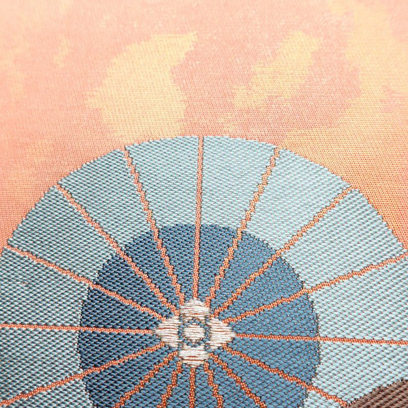 名古屋帯 六通柄 良品 正絹 古典柄 名古屋仕立て 帯 サーモンピンク ピンク_画像6