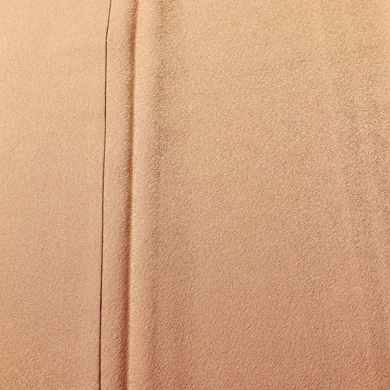 色無地 良品 一つ紋付き 正絹 花柄 袷仕立て 身丈158cm 裄丈64cm 一部しつけ糸付き フォーマル 着物 茶_画像6