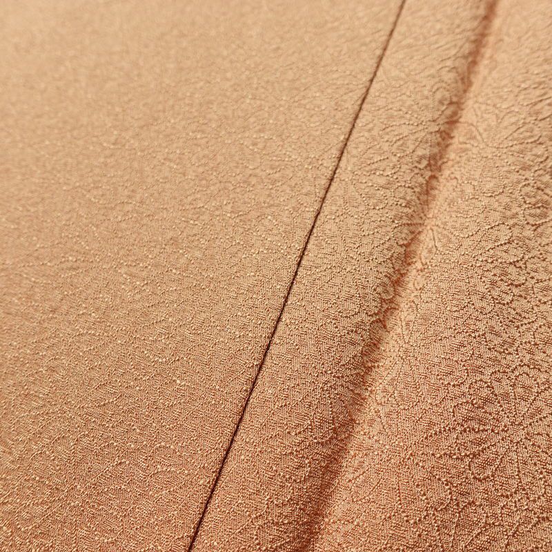 色無地 良品 一つ紋付き 正絹 花柄 袷仕立て 身丈158cm 裄丈64cm 一部しつけ糸付き フォーマル 着物 茶_画像9