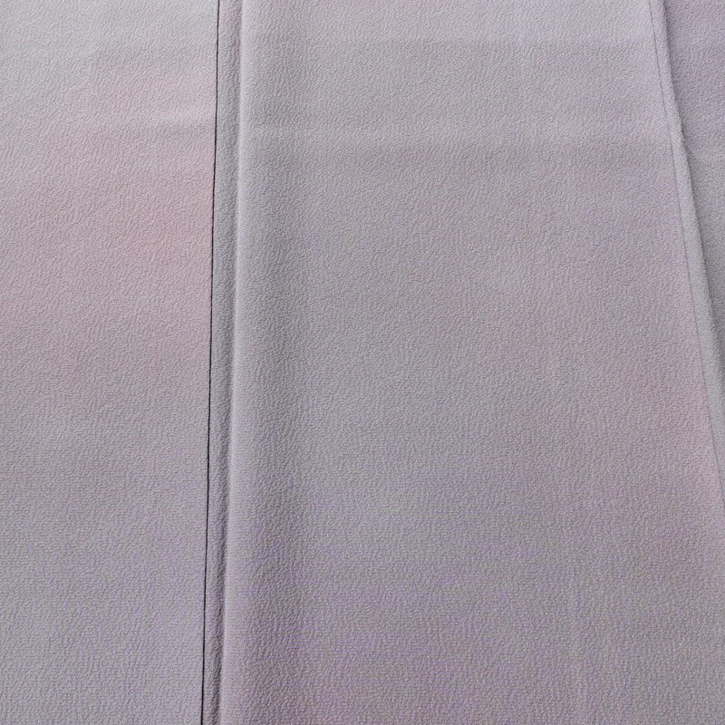 小紋 良品 斉藤三才 落款入り 縮緬 正絹 その他の柄 袷仕立て 身丈166cm 裄丈67cm 着物 紫・藤色_画像6