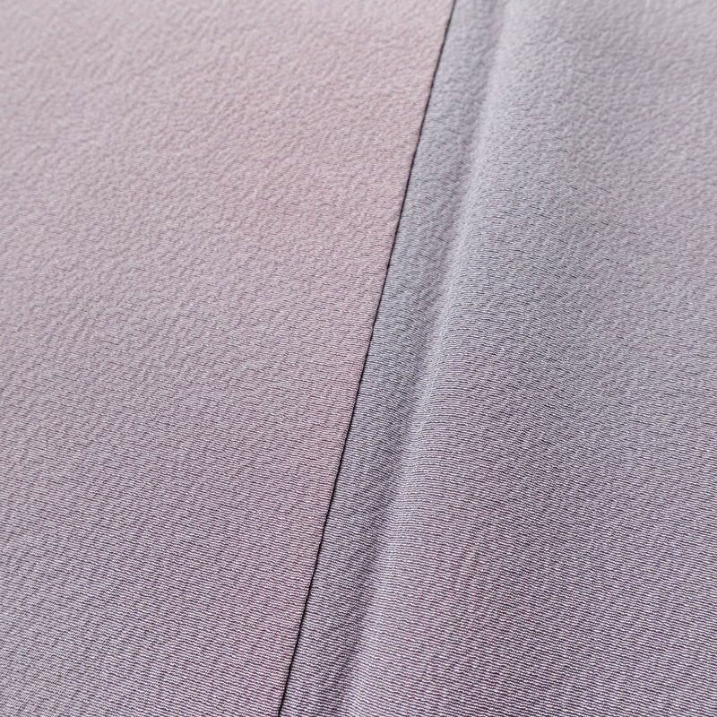 小紋 良品 斉藤三才 落款入り 縮緬 正絹 その他の柄 袷仕立て 身丈166cm 裄丈67cm 着物 紫・藤色_画像9