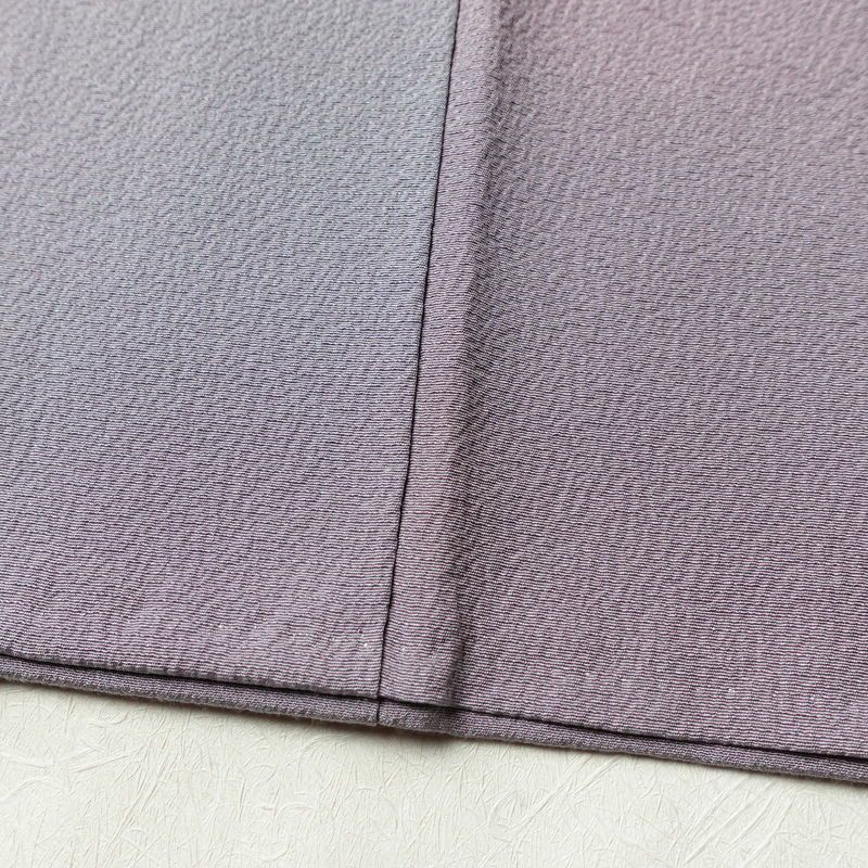 小紋 良品 斉藤三才 落款入り 縮緬 正絹 その他の柄 袷仕立て 身丈166cm 裄丈67cm 着物 紫・藤色_画像11