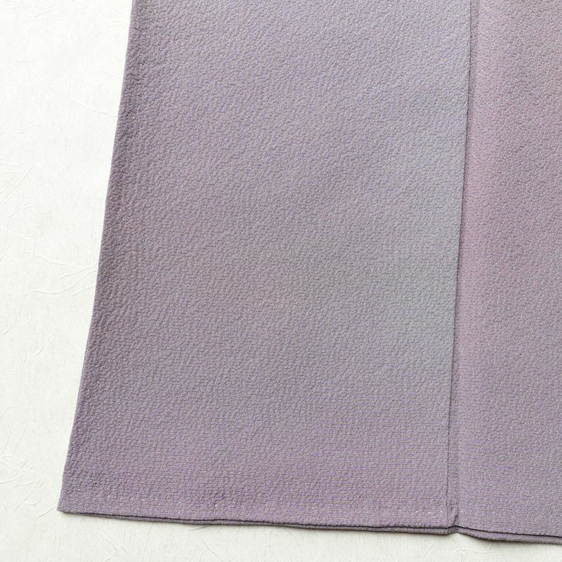 小紋 良品 斉藤三才 落款入り 縮緬 正絹 その他の柄 袷仕立て 身丈166cm 裄丈67cm 着物 紫・藤色_画像12