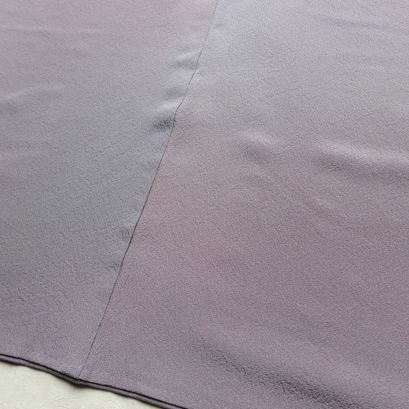 小紋 良品 斉藤三才 落款入り 縮緬 正絹 その他の柄 袷仕立て 身丈166cm 裄丈67cm 着物 紫・藤色_画像13