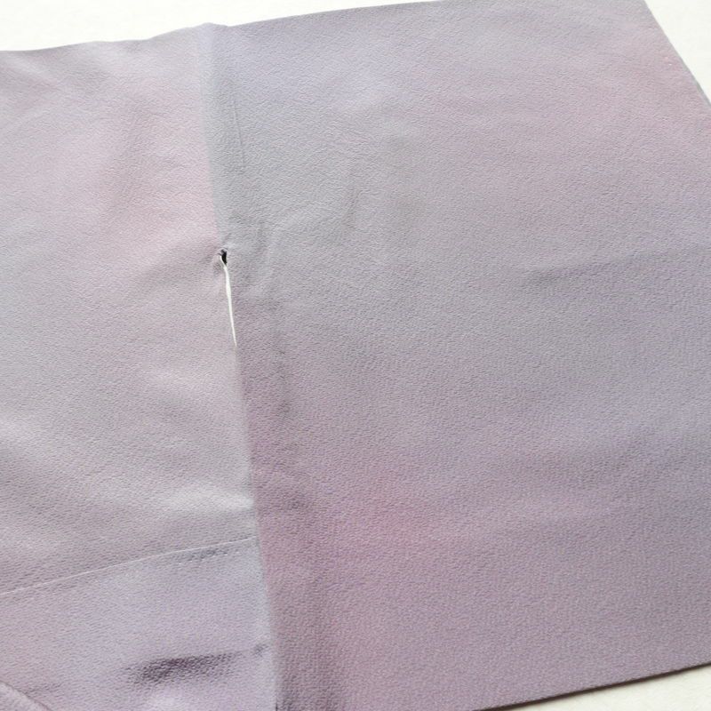 小紋 良品 斉藤三才 落款入り 縮緬 正絹 その他の柄 袷仕立て 身丈166cm 裄丈67cm 着物 紫・藤色_画像15