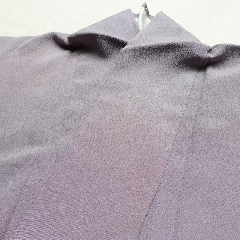 小紋 良品 斉藤三才 落款入り 縮緬 正絹 その他の柄 袷仕立て 身丈166cm 裄丈67cm 着物 紫・藤色_画像18