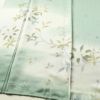 訪問着 良品 しつけ糸付き 綸子 正絹 花柄 袷仕立て 身丈163.5cm 裄丈68cm フォーマル 着物 緑・うぐいす色_画像4