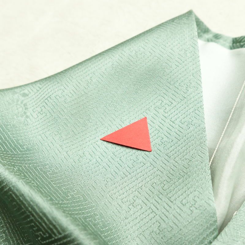 訪問着 良品 しつけ糸付き 綸子 正絹 花柄 袷仕立て 身丈163.5cm 裄丈68cm フォーマル 着物 緑・うぐいす色_画像16