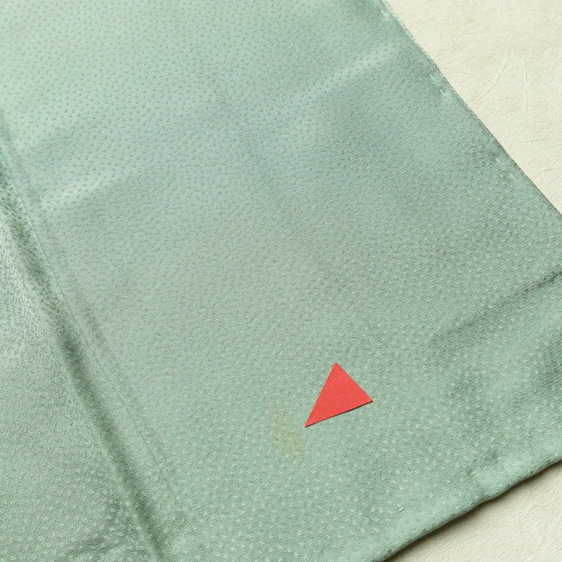 訪問着 良品 しつけ糸付き 綸子 正絹 花柄 袷仕立て 身丈163.5cm 裄丈68cm フォーマル 着物 緑・うぐいす色_画像19