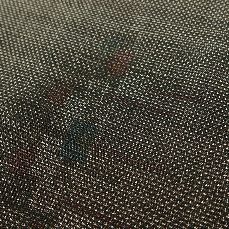 大島紬 古代染色純泥染 良品 証紙あり 正絹 幾何学柄・抽象柄 袷仕立て 身丈162cm 裄丈63cm 一部しつけ糸付き 着物 茶_画像10