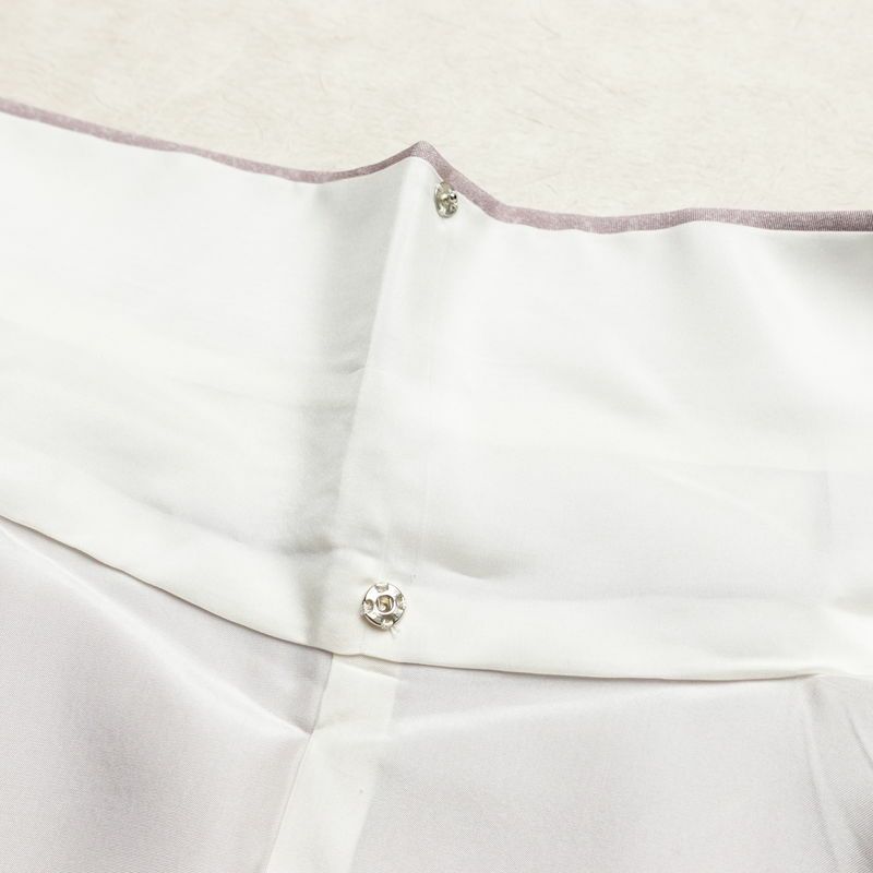 付け下げ 良品 縮緬 正絹 木の葉・植物柄 袷仕立て 身丈160cm 裄丈63.5cm 箔 共八掛 フォーマル 着物 紫・藤色_画像20