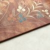 名古屋帯 六通柄 正絹 花柄 名古屋仕立て 菊 萩 箔 帯 小豆・エンジ_画像12
