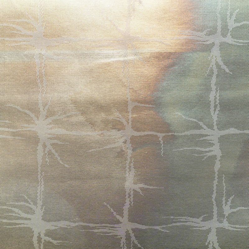 名古屋帯 六通柄 正絹 チェック・格子柄 通し仕立て 箔 帯 多色使い_画像2